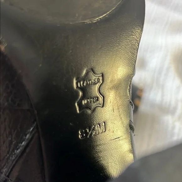 Tory Burch Black Leather Ankle Boots with Gold Studs - Picture 6 of 8